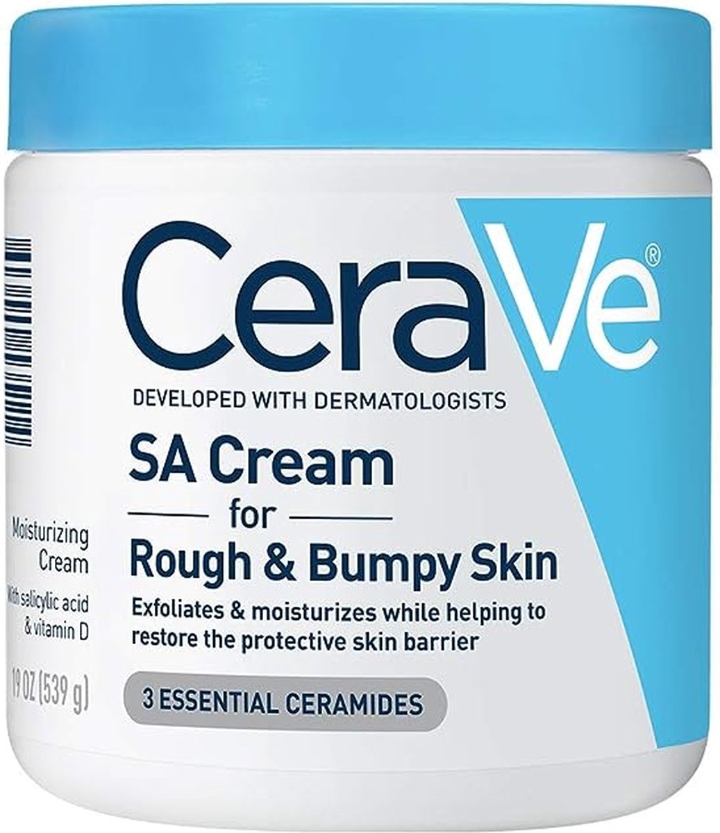 Crème CeraVe SA, crème pour le corps à l'acide salicylique pour peaux rugueuses et bosselées