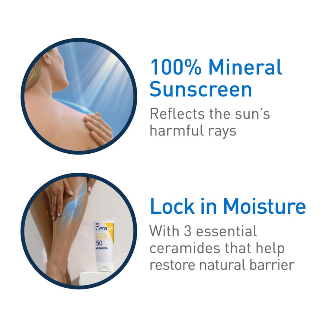 CeraVe Hydrating Mineral Sunscreen SPF 50 Body Lotion