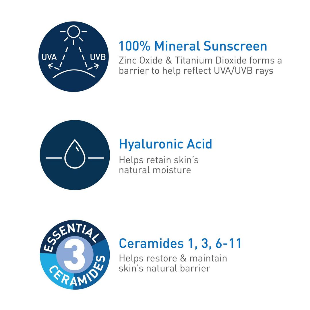 CeraVe Hydrating Mineral Sunscreen SPF 50 Body Lotion