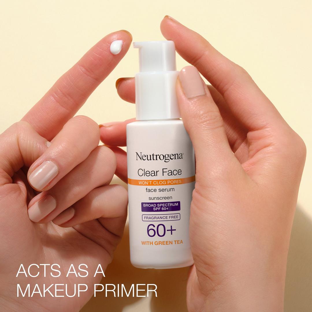Neutrogena Clear Face Serum Zonnebrandcrème met Groene Thee, Breed Spectrum SPF 60+