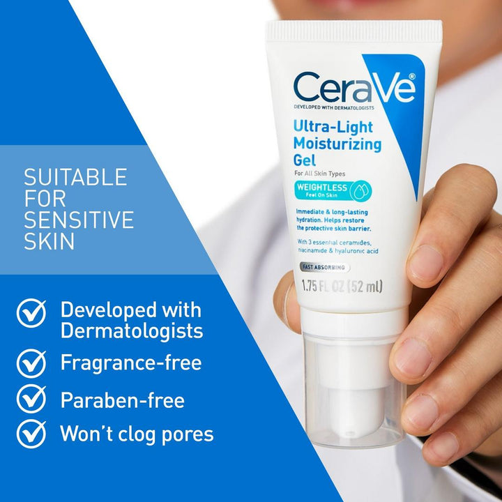 CeraVe - Gel visage ultra-léger à l'acide hyaluronique - 52 ml