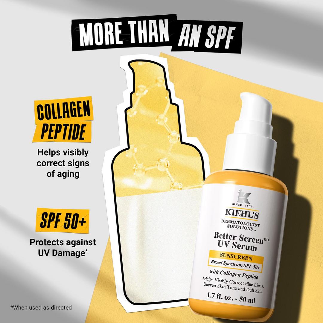 Kiehl's - Better Screen UV Serum SPF 50+ Collageenpeptide - Veroudering - Verbetert de huid - Uitstraling - 50 ml