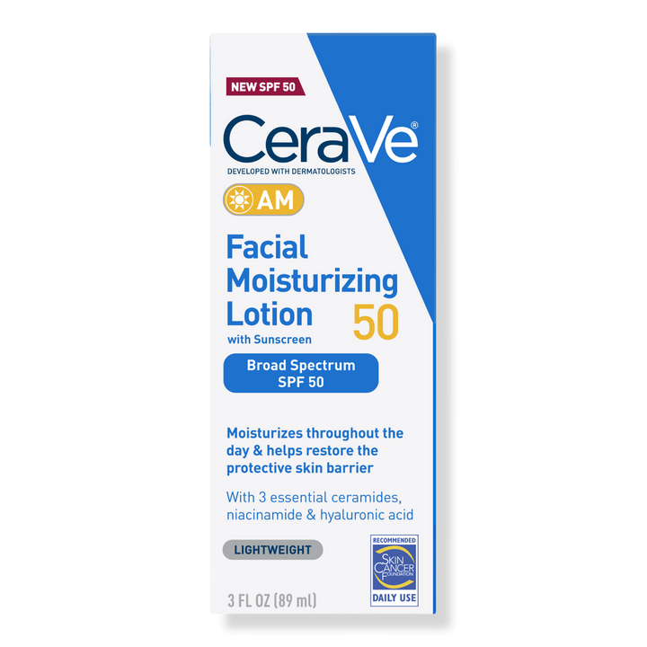 Lotion hydratante visage CeraVe AM avec SPF 50 pour peaux mixtes à grasses