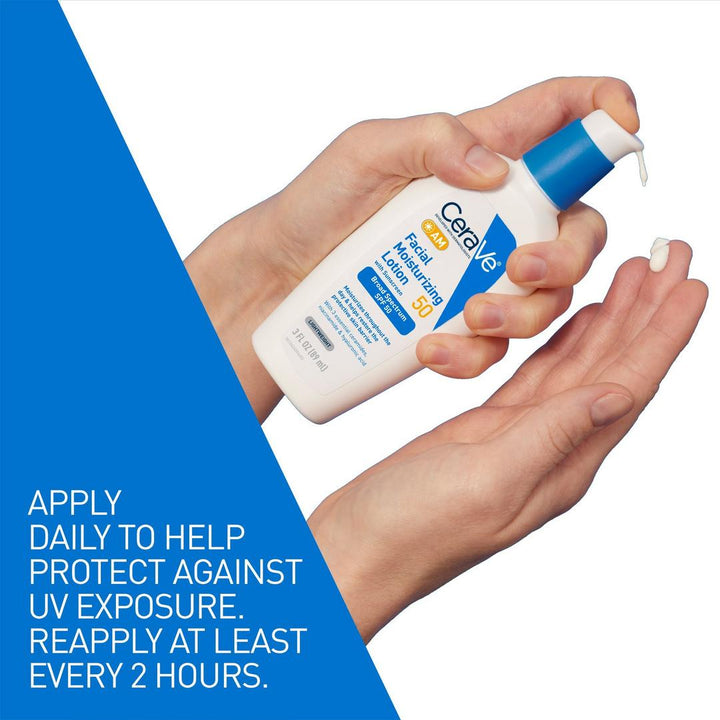 Lotion hydratante visage CeraVe AM avec SPF 50 pour peaux mixtes à grasses