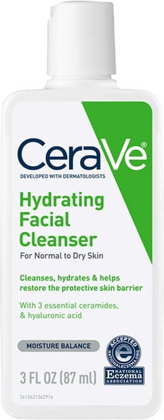 CeraVe - Travel - Face Wash - Hydrating Facial Cleanser for Normal to Dry Skin - 87ml