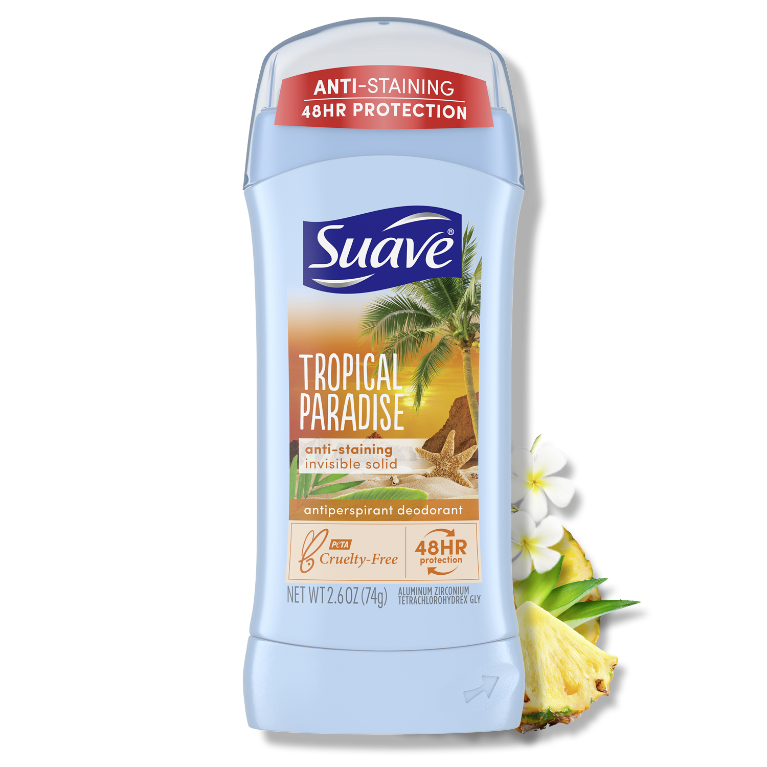 Suave - Tropical Paradise Invisible Solid Antiperspirant Deodorant Stick - 74g