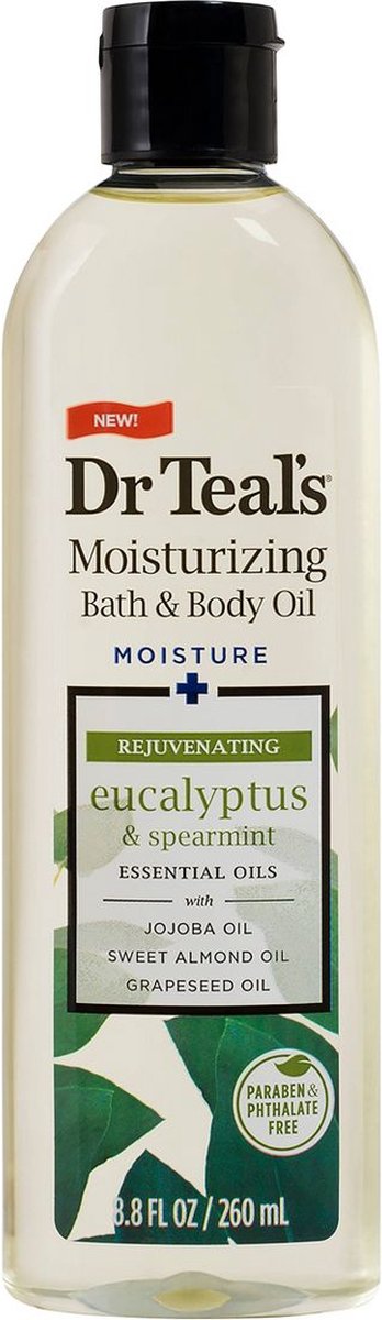 Dr Teal's Bath Additive Eucalyptus Oil van Dr Teal's 260 ml - Pure Epson Salt Body Oil Relax & Relief met eucalyptus en groene munt