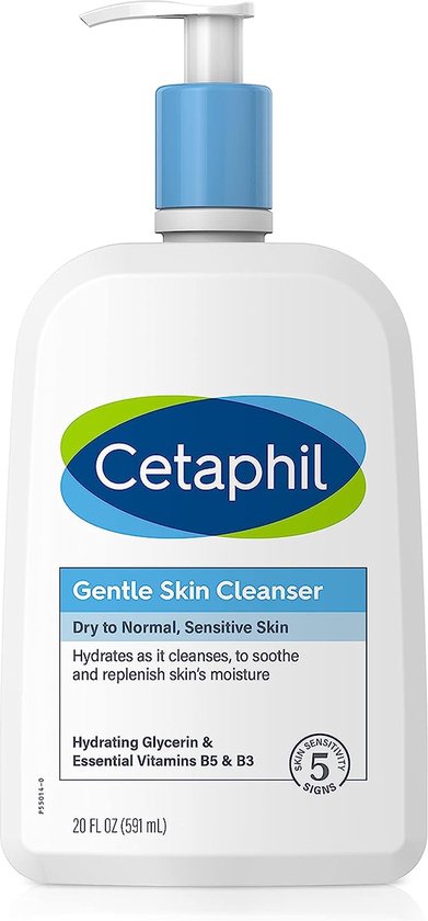 Cetaphil Face Wash, Hydrating Gentle Skin Cleanser for Dry to Normal Sensitive Skin - 591ml
