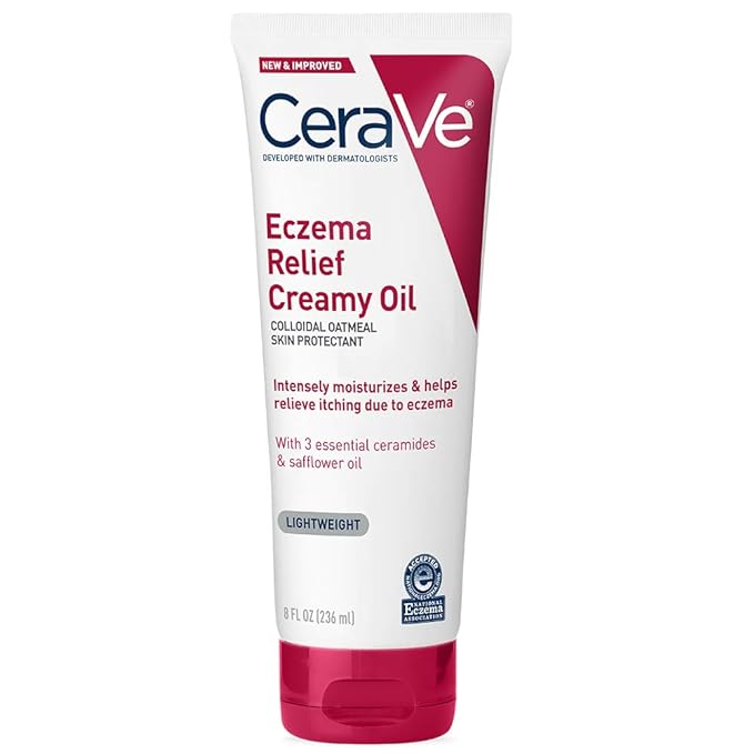 Huile corporelle crémeuse Cerave pour le soulagement de l'eczéma - Crème anti-démangeaisons pour l'eczéma - 236 ml