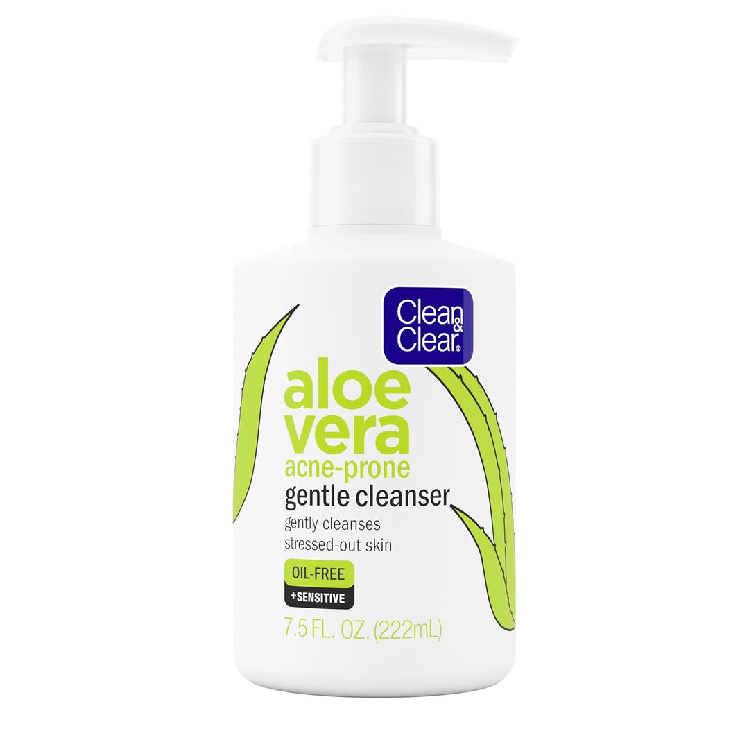 Clean & Clear Aloe Vera Gentle Facial Cleanser for Acne-Prone & Sensitive Skin - 222ml