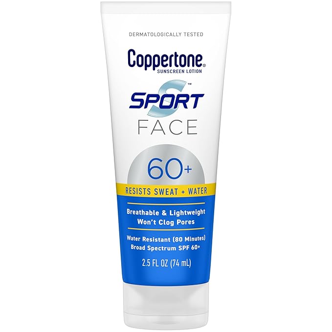 Coppertone Sport Face Sunscreen Lotion SPF 60+ Water Resistant - 74ml
