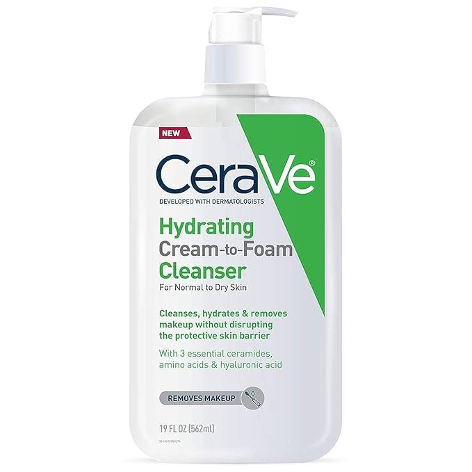 CeraVe - Crème nettoyante hydratante visage pour peaux sèches à mixtes - 562 ml