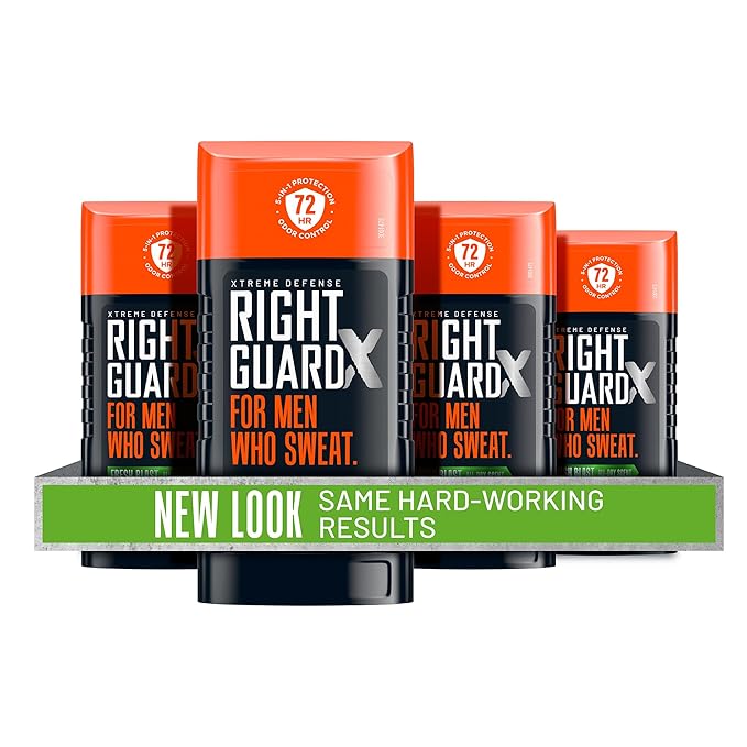 Right Guard - Xtreme Defense Invisible Solid Antiperspirant & Deodorant - Fresh Blast - 4 x 73g