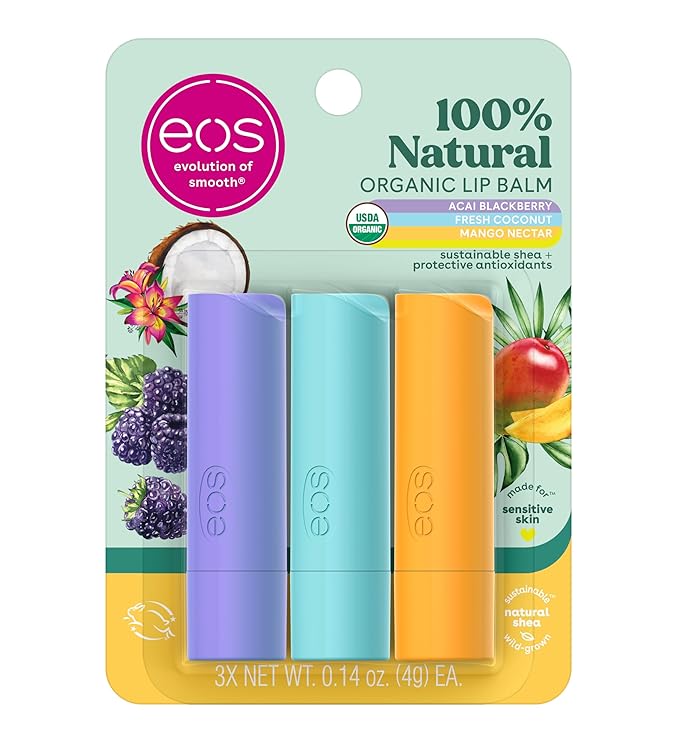 eos - Baume à lèvres à l'açaï, à la mûre, à la noix de coco fraîche et au nectar de mangue