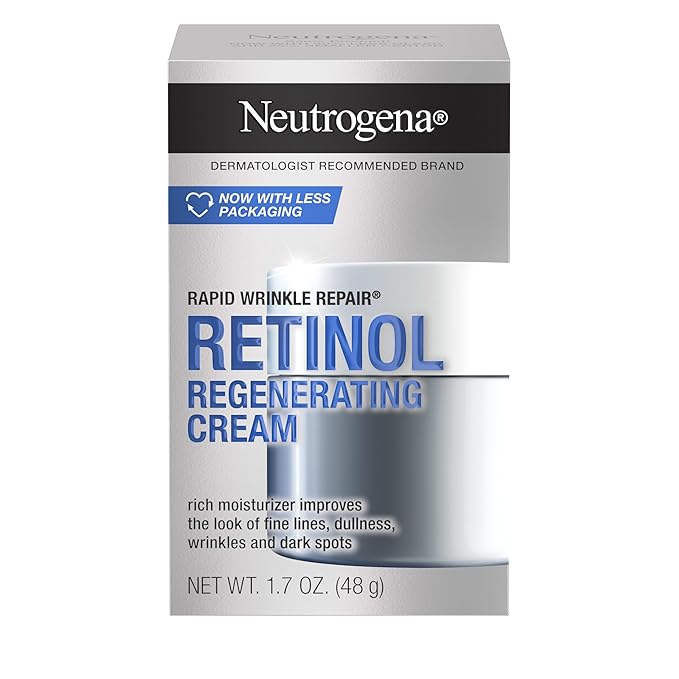 Neutrogena - Rapid Wrinkle Repair - Regenerating Retinol Cream, Fragrance-Free + Hyaluronic Acid - 48g