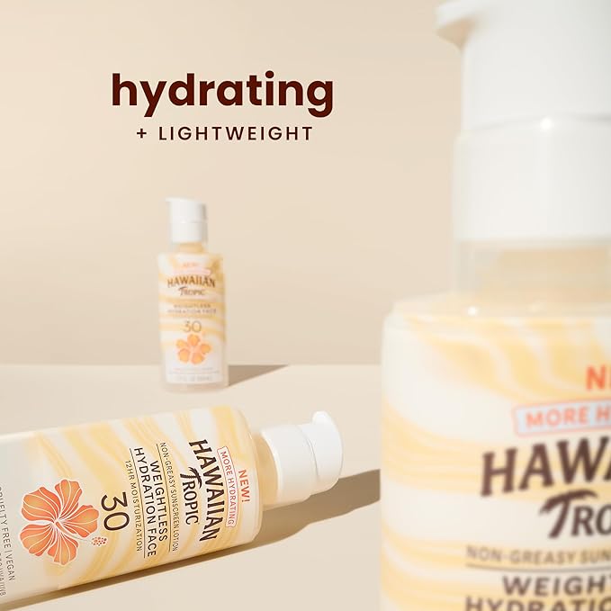 Hawaiian Tropic Weightless Hydration Lotion Sunscreen for Face SPF 30