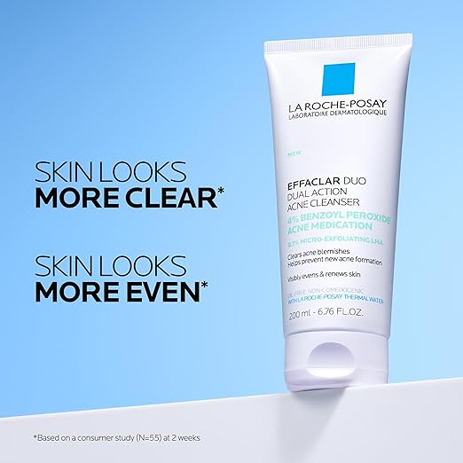 La Roche-Posay Effaclar Acne Face Wash with 4% Benzoyl Peroxide