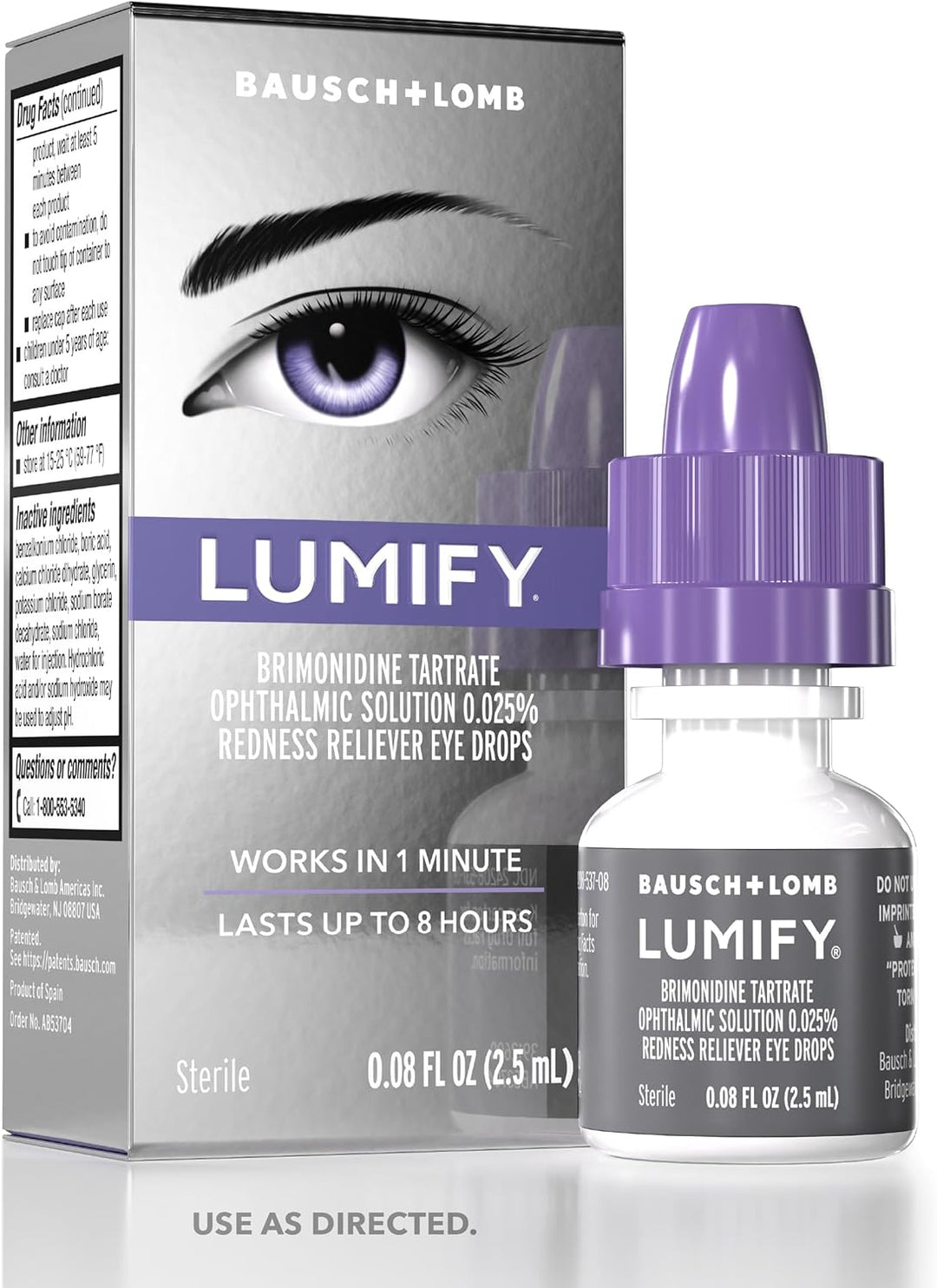 Lumify - Bausch + Lomb - Oogdruppels Tegen Hooikoorts - Rode Ogen - Geïrriteerde Ogen - 2.5ml