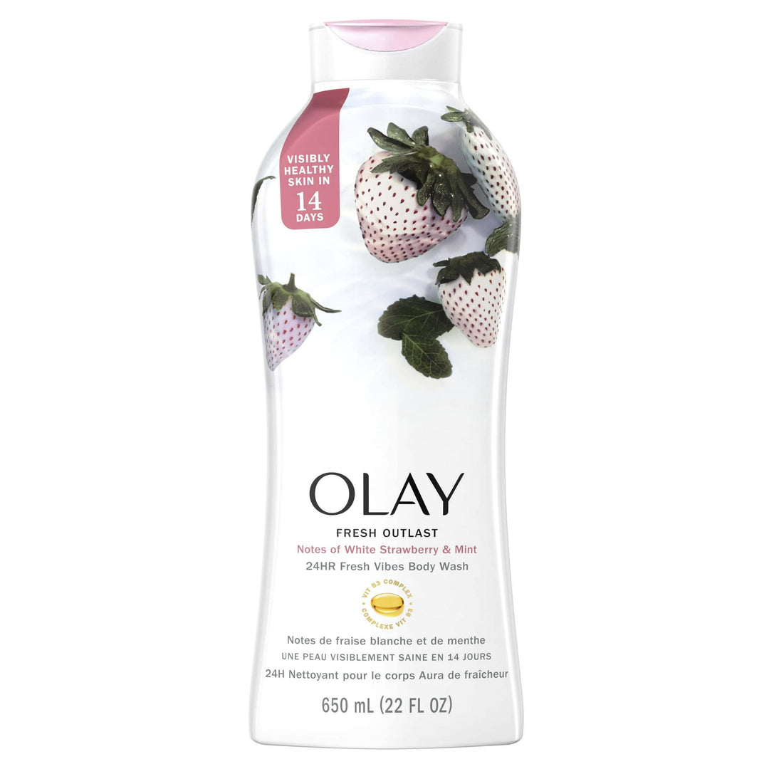 Olay - Fresh Outlast Women's Body Wash, White Strawberry & Mint - 650ml