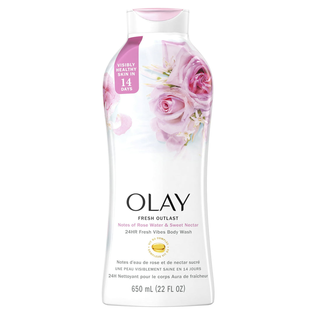 Olay - Fresh Outlast Rose Water and Sweet Nectar Body Wash - 650ml