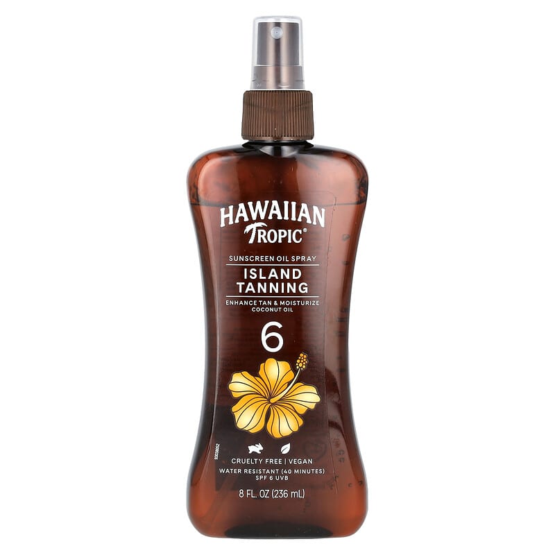 Hawaiian Tropic Island Tanning, Sunscreen Oil Spray, SPF 6