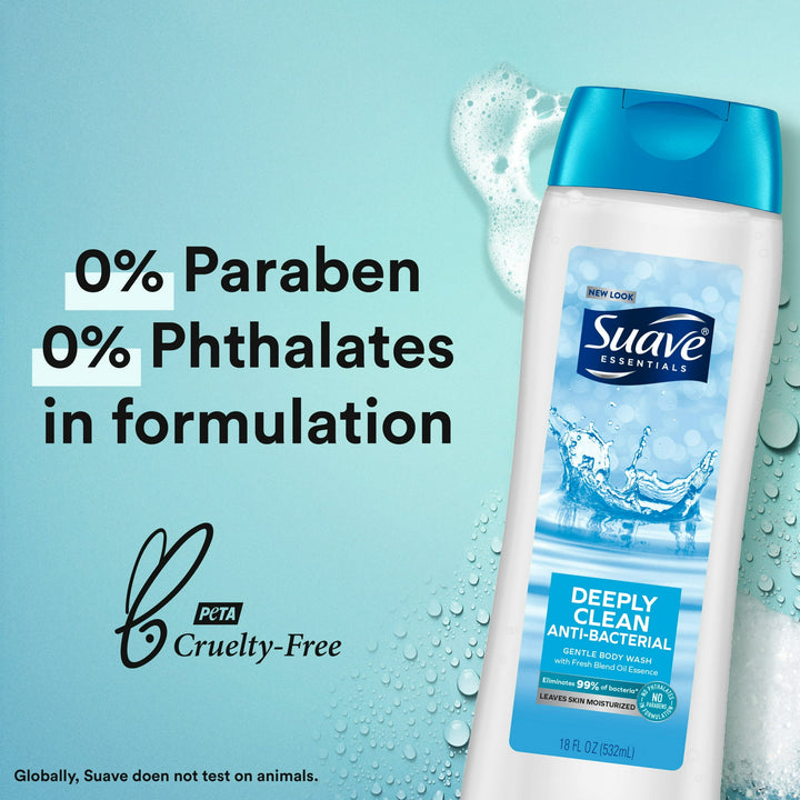 Suave - Deeply Clean Anti-Bacterial Body Wash - 532ml