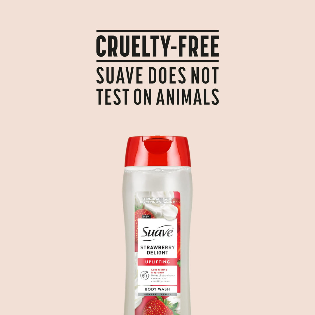 Suave - Strawberry Delight Uplifting Body Wash - Glycerin & Vitamin E - 532ml