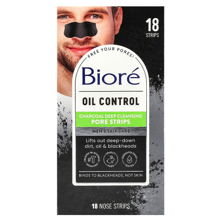 Bioré - Oil Control Charcoal Deep Cleansing Pore Strips, 18 Nose Strips