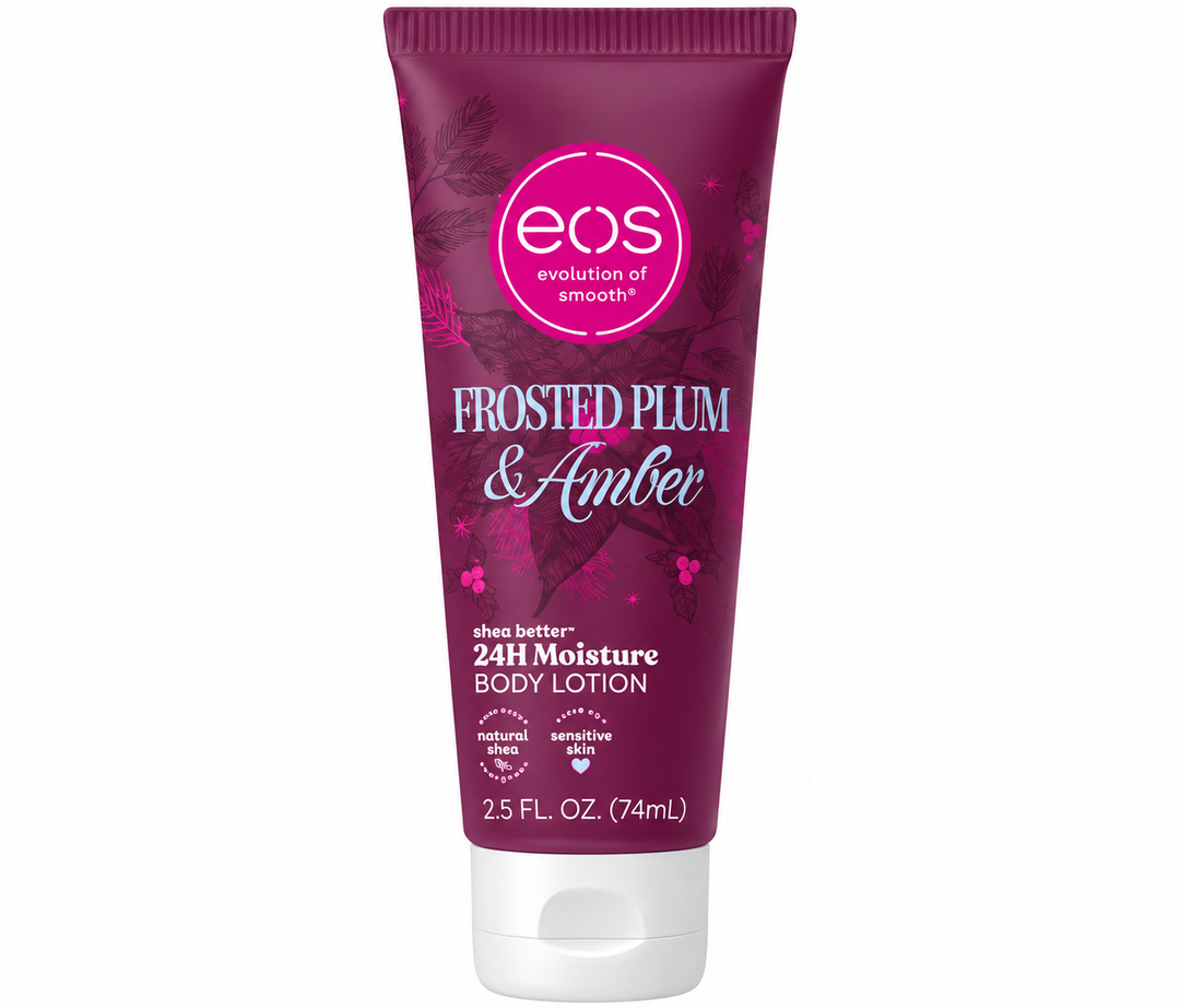 eos Frosted Plum & Amber Travel Body Lotion