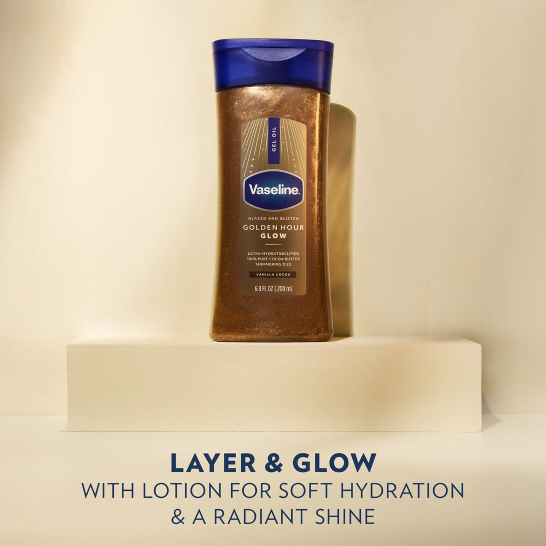 Vaseline Glazed & Glisten Shimmering Golden Hour Glow Body Gel