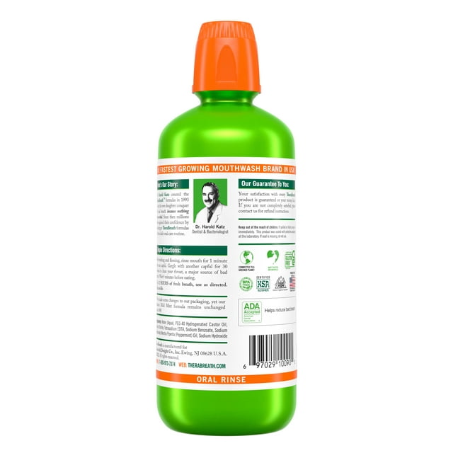 TheraBreath Fresh Breath Mouthwash - Mondspoeling - Mondwater - Mild Mint - 1 Liter