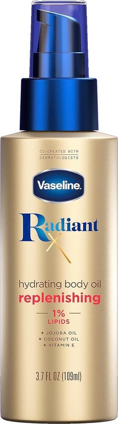 Vaseline Radiant X Aanvullend hydraterende lichaamsolieb- 1% lipidenb - jojoba-olie - kokosolie en vitamine E