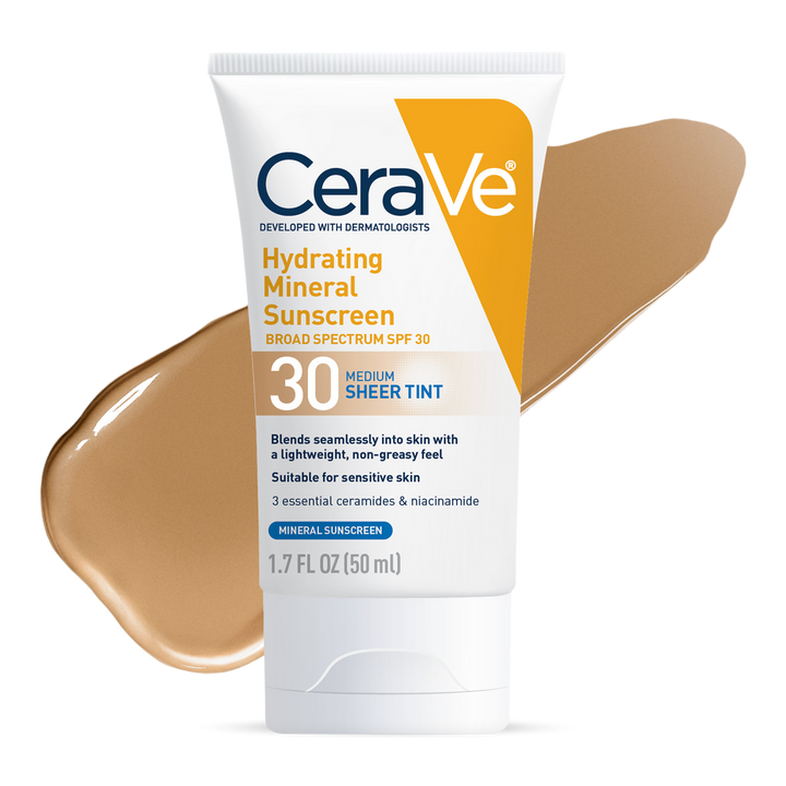 CeraVe Hydrating Mineral Sunscreen Face Lotion with Sheer Tint SPF 30