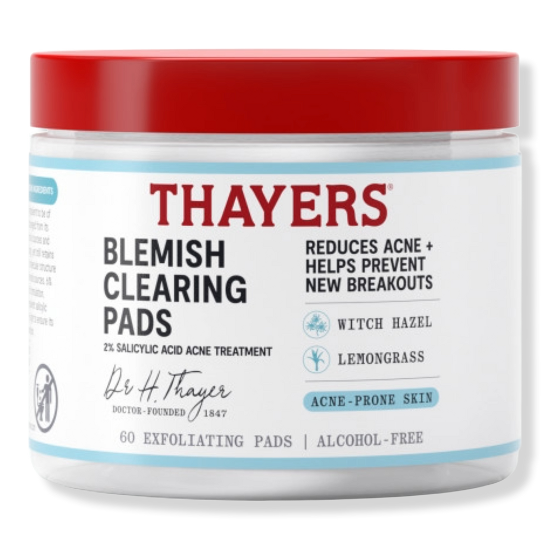 Tampons anti-acné Thayers, traitement contre l'acné à l'acide salicylique
