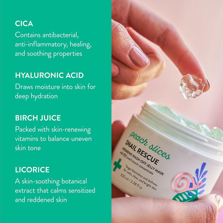 Peach Slices - Snail Rescue Intensive Wash-Off Jelly Mask - 100ml