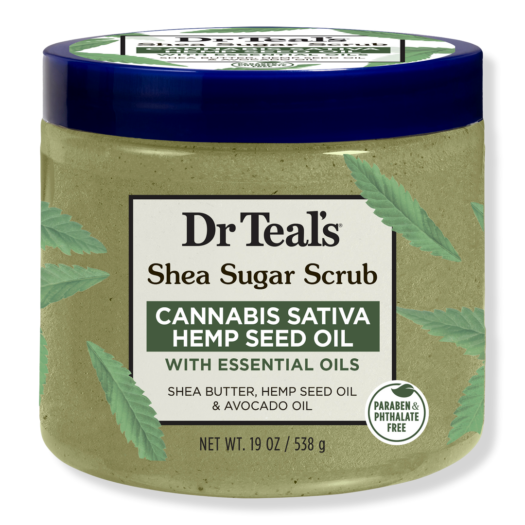 Dr Teal's Shea Sugar Scrub with Cannabis Sativa Hemp Seed Oil & Essential Oils