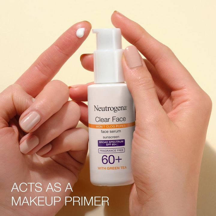 Neutrogena Clear Face Serum Sunscreen with Green Tea, SPF 60+