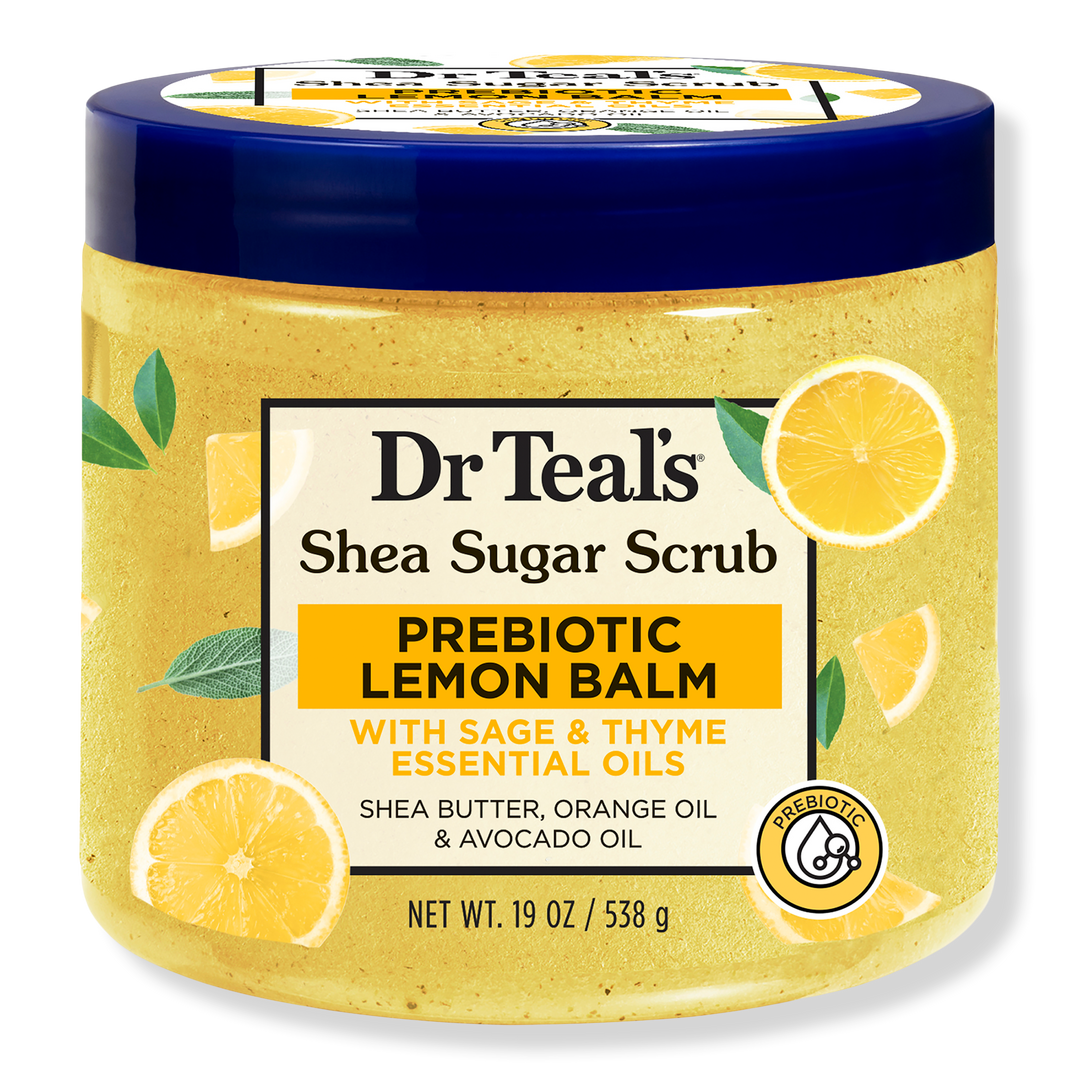 Dr Teal's Shea Sugar Body Scrub with Prebiotic Lemon Balm and Essential Oils