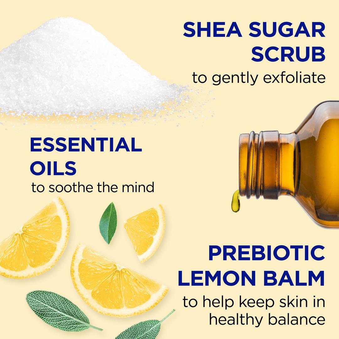 Dr Teal's Shea Sugar Body Scrub with Prebiotic Lemon Balm and Essential Oils