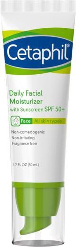 Cetaphil, dagelijkse gezichtsbevochtiger, SPF 50+, 1,7 fl oz (50 ml) - Daily Facial Moisturizer, SPF 50+