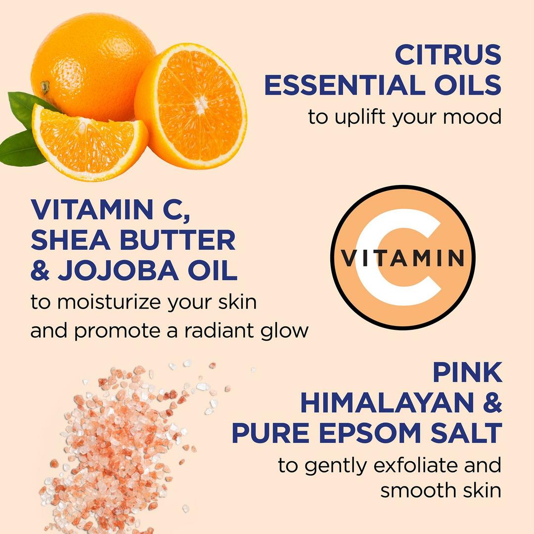 Dr Teal's Glow & Radiance Salt Scrub with Pure Epsom Salt & Citrus