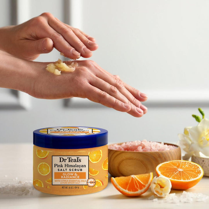 Dr Teal's Glow & Radiance Salt Scrub with Pure Epsom Salt & Citrus
