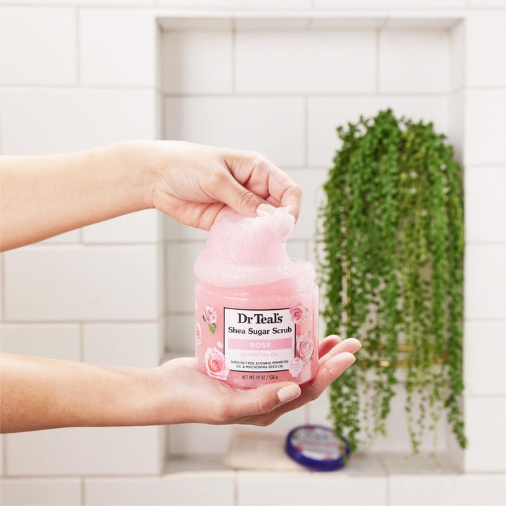 Dr Teal's Shea Sugar Scrub with Rose Essential Oil & Macadamia Oil