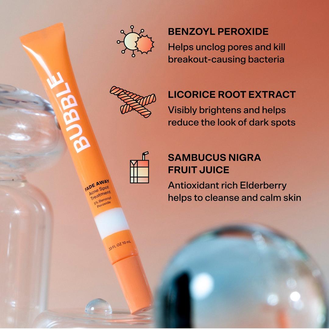 Bubble - Fade Away 5% Benzol Peroxide Acne Spot Treatment - Puistjes - Acnelittekens -  10ml