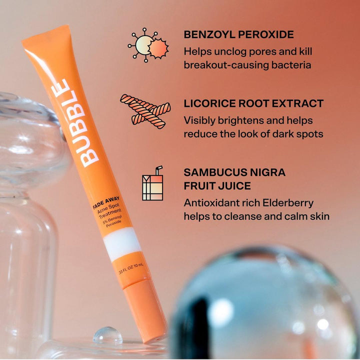 Bubble - Fade Away 5% Benzol Peroxide Acne Spot Treatment - Puistjes - Acnelittekens -  10ml