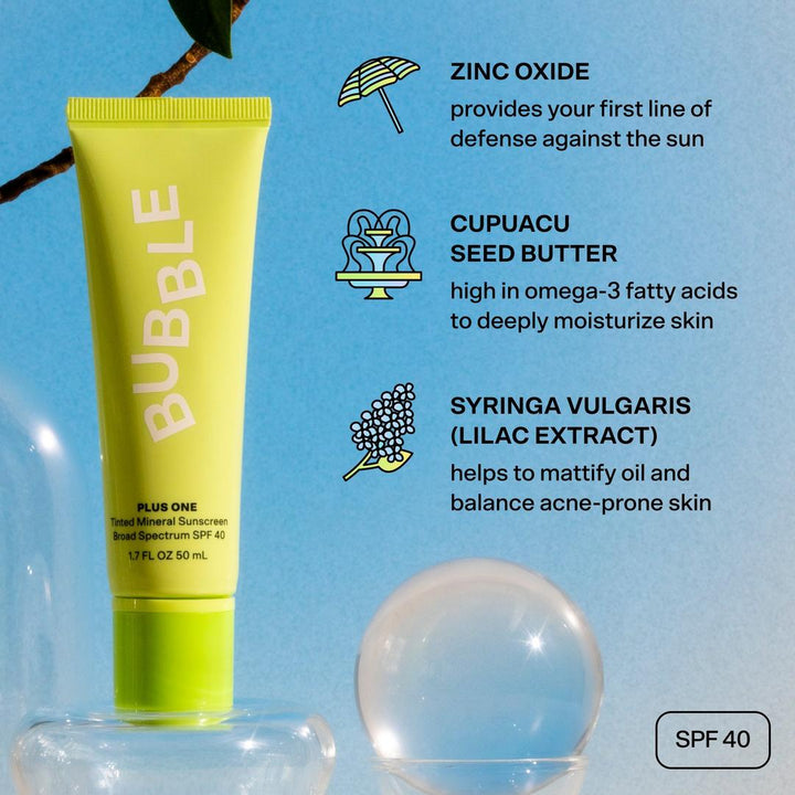 Bubble - Plus One Tinted Daily Mineral Sunscreen Broad Spectrum SPF 30