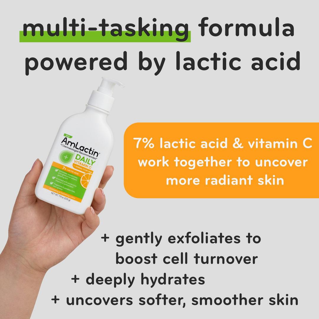 AmLactin Daily Vitamin C Lotion with 7% Lactic Acid AHA