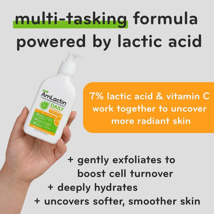 AmLactin Daily Vitamin C Lotion with 7% Lactic Acid AHA