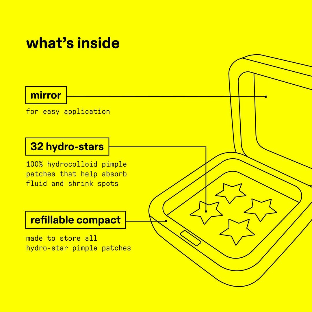Starface - Hydro-Star puistjespleisters + grote gele compact