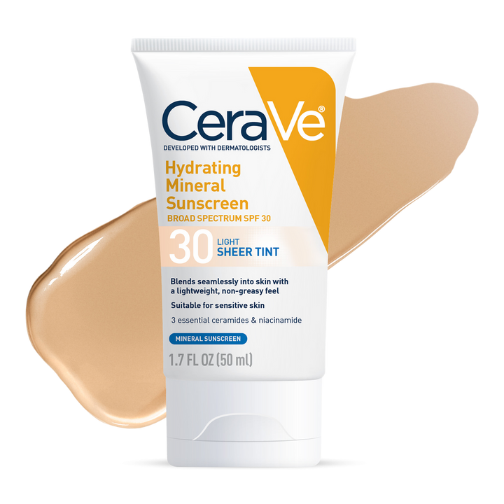 CeraVe Hydrating Mineral Sunscreen Face Lotion with Sheer Tint SPF 30